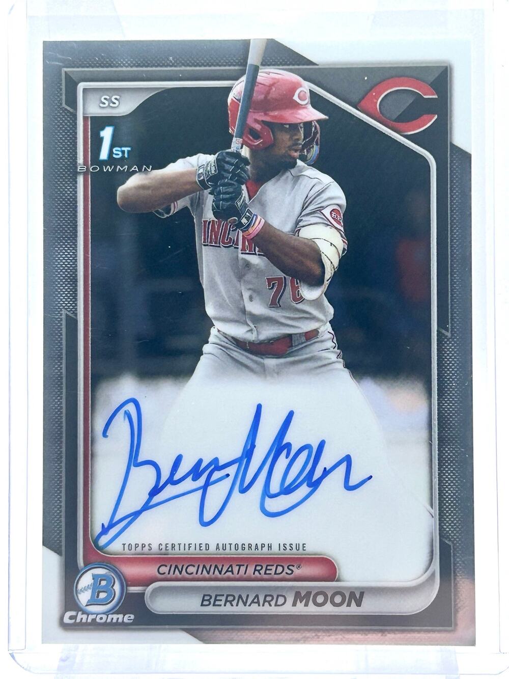 2024 Bowman Chrome Bernard Moon 1st Prospect On Card Auto Cincinnati Reds